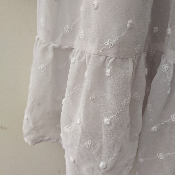 H&M Embroidered Dotted Chiffon Boho Dress - Picture 6 of 8